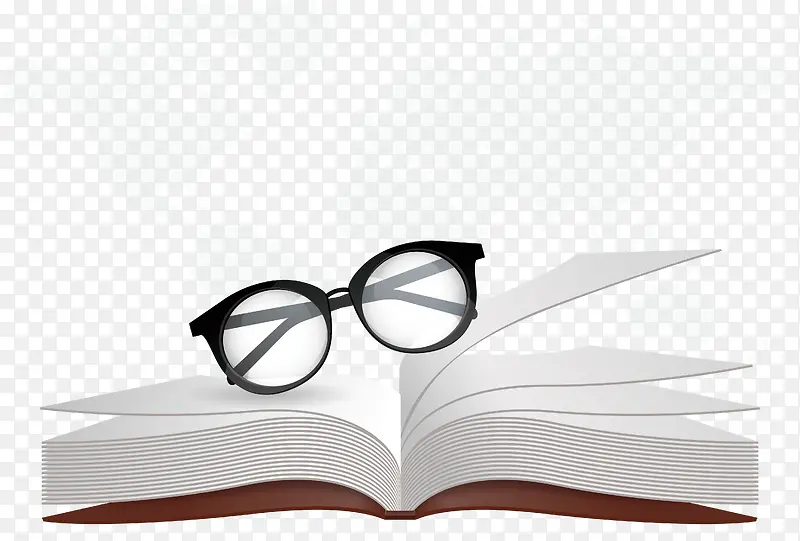 世界读书日书本与眼镜卡通矢量素
