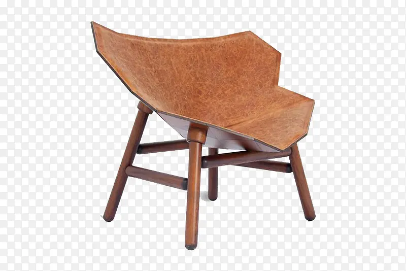 木色几何椅子