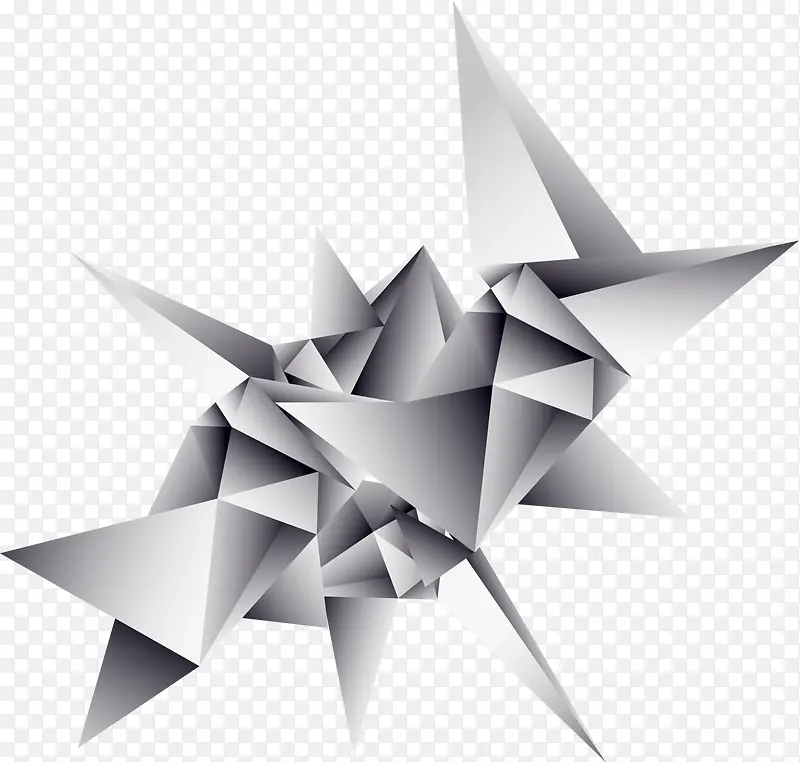创意灰色抽象折纸
