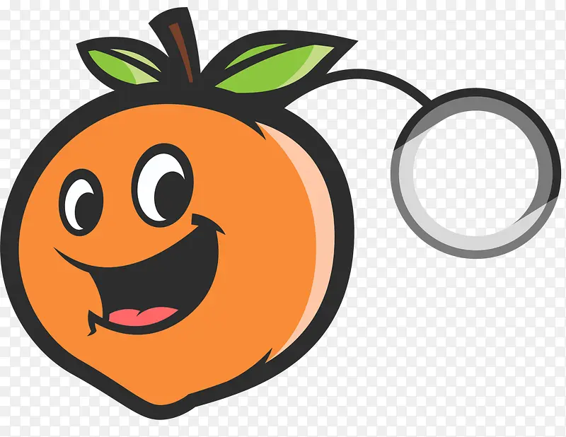 橘子微笑矢量钥匙链