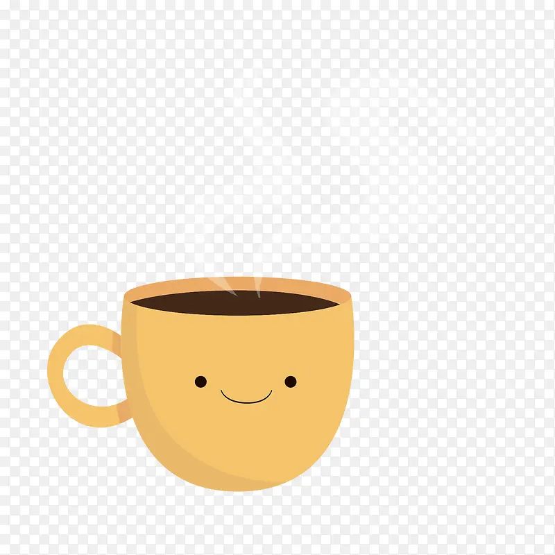 黄色独耳杯咖啡表情