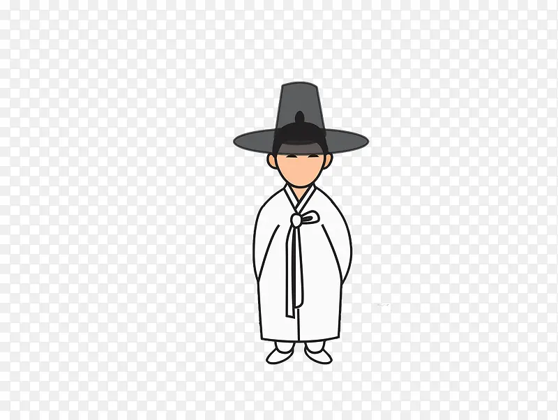 手绘卡通韩风士大夫