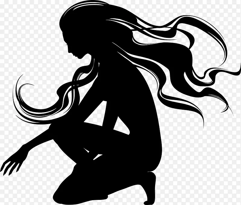 矢量母亲节女性剪影1