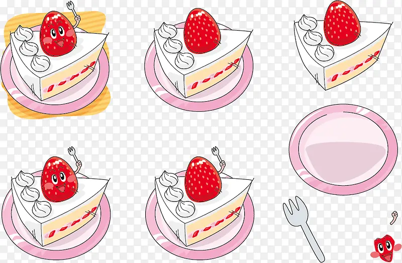 矢量草莓蛋糕表情