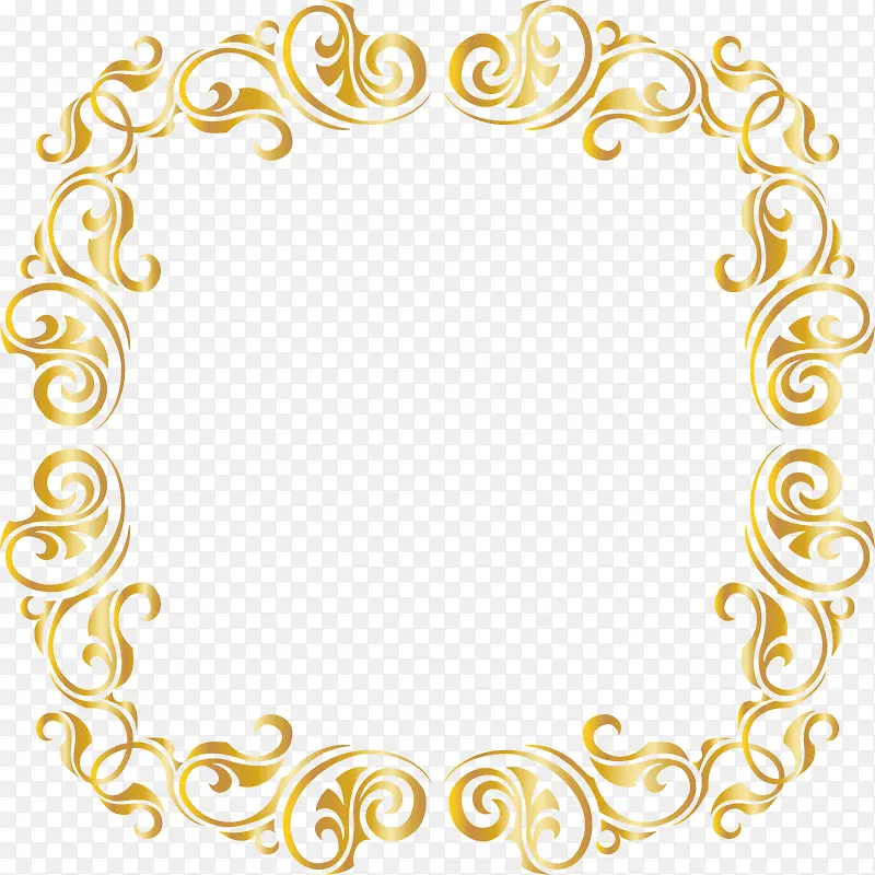 手绘金色花纹