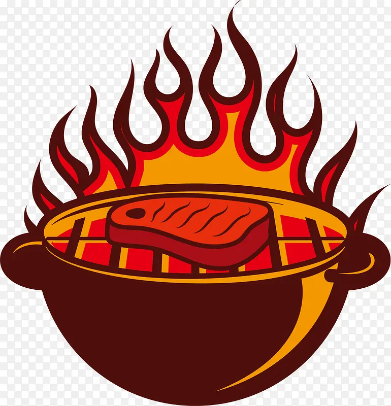 红色卡通火炉烤炉