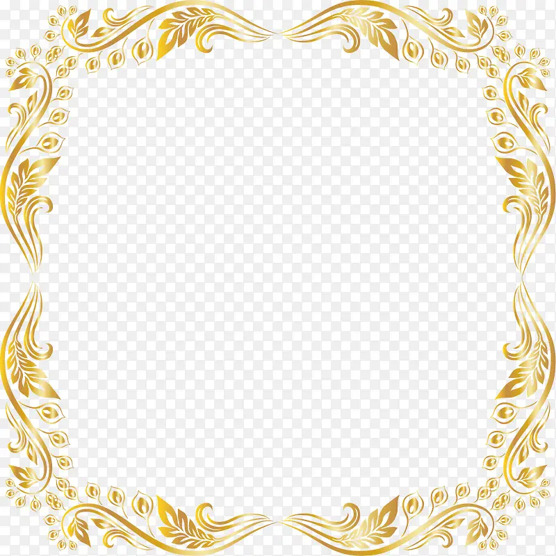 手绘金色花纹