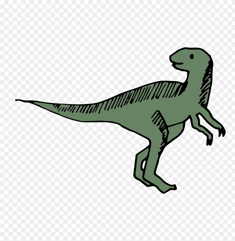 墨绿色的卡通矢量小恐龙