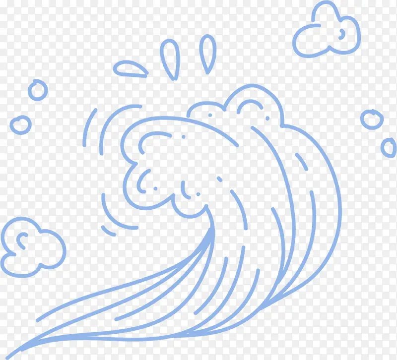 世界海洋日手绘海浪