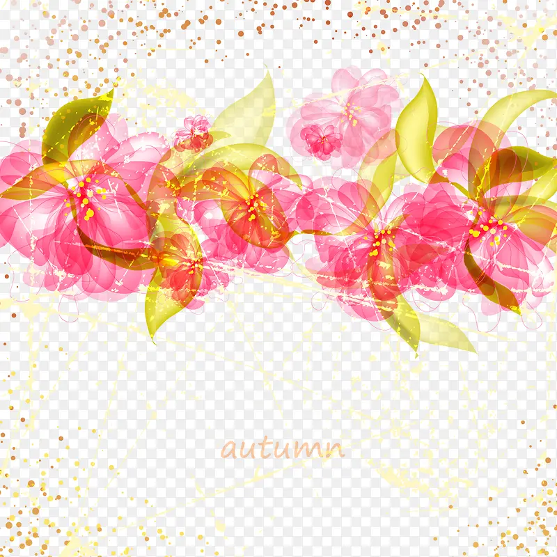 绚丽粉色花朵背景—矢量素材