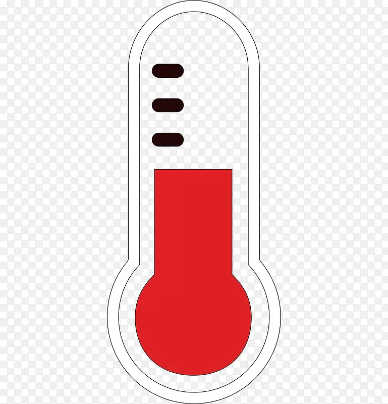 红色手绘的温度计