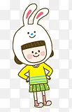 带兔子帽子的女孩