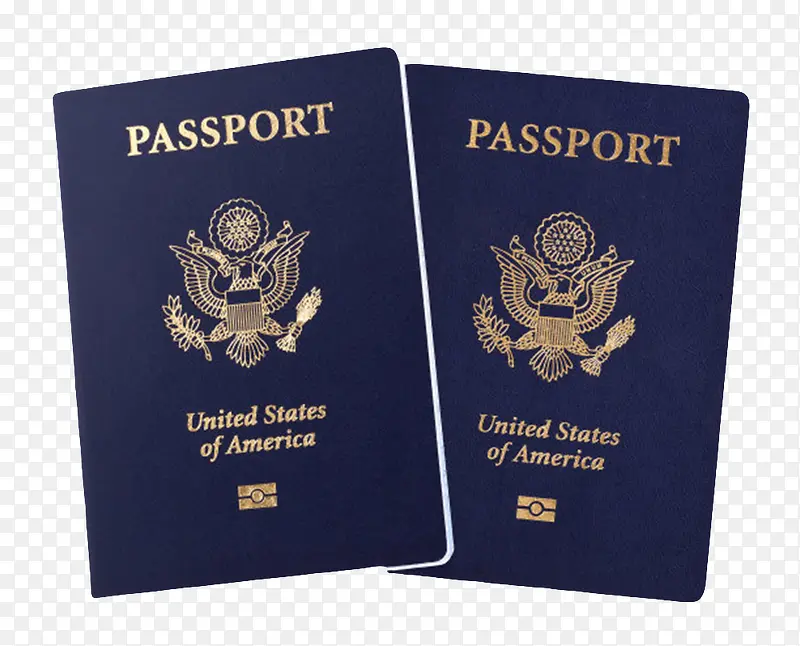 蓝色封面金色字体的美国护照本实