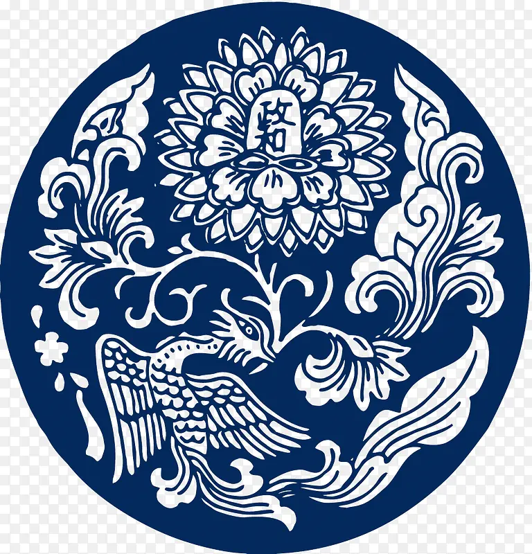 矢量青花底纹