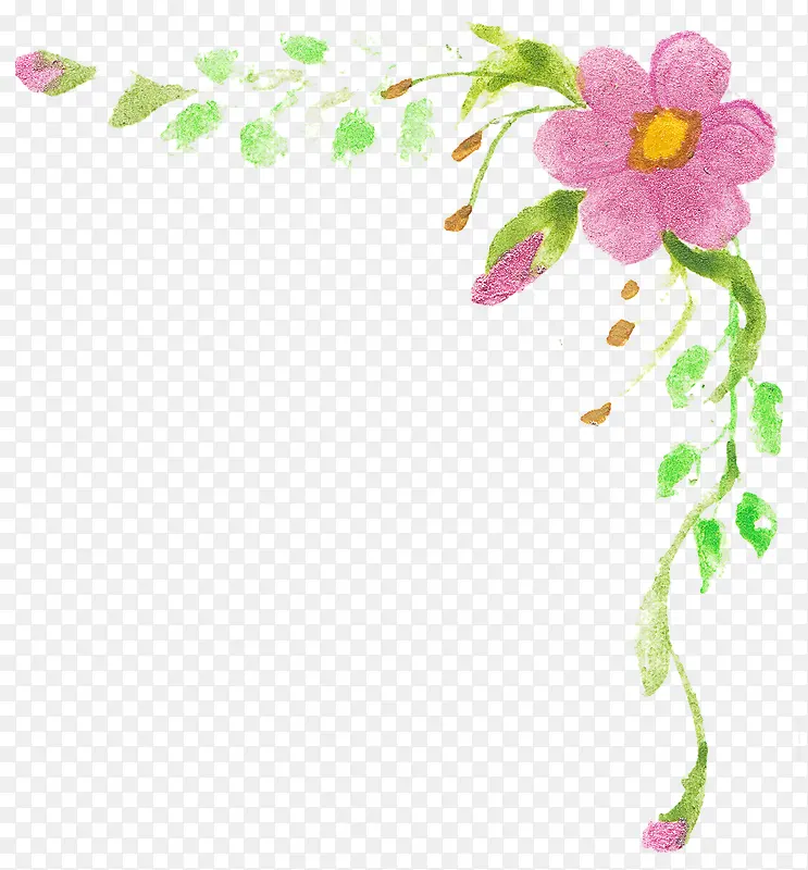 粉色花朵藤蔓边框