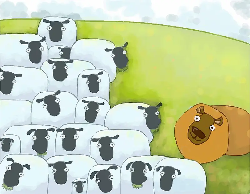 卡通羊群