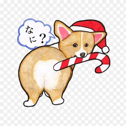 手绘柯基犬