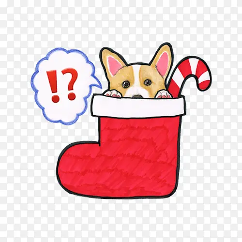 手绘柯基犬