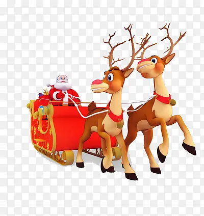 圣诞老人驾着麋鹿
