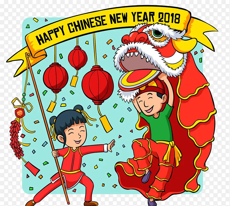 2018春节传统习俗插画