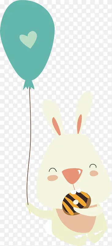 矢量图手拿气球的兔子
