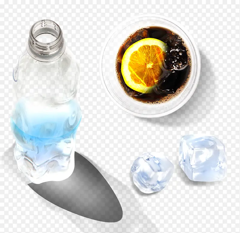 矿泉水柠檬可乐冰块