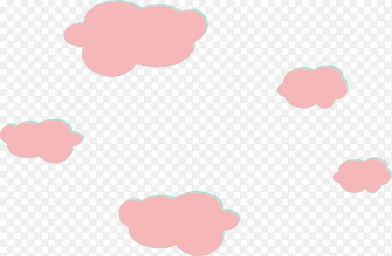 扁平卡通粉红色的云朵矢量图