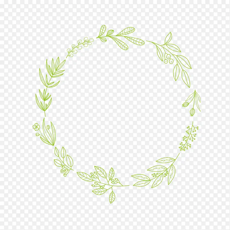 绿色植物圆环矢量图