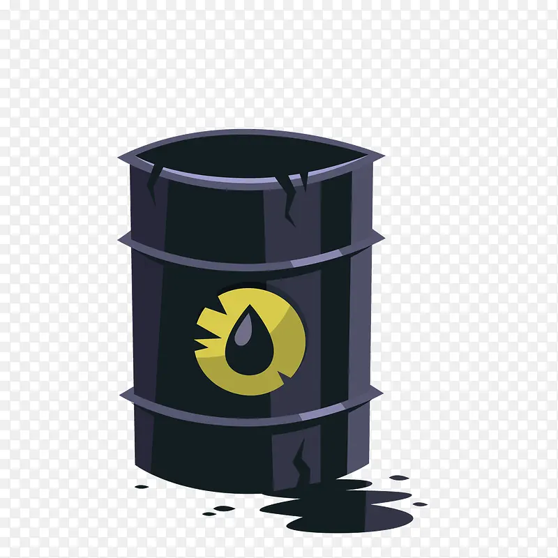 矢量黑色原油桶石油桶