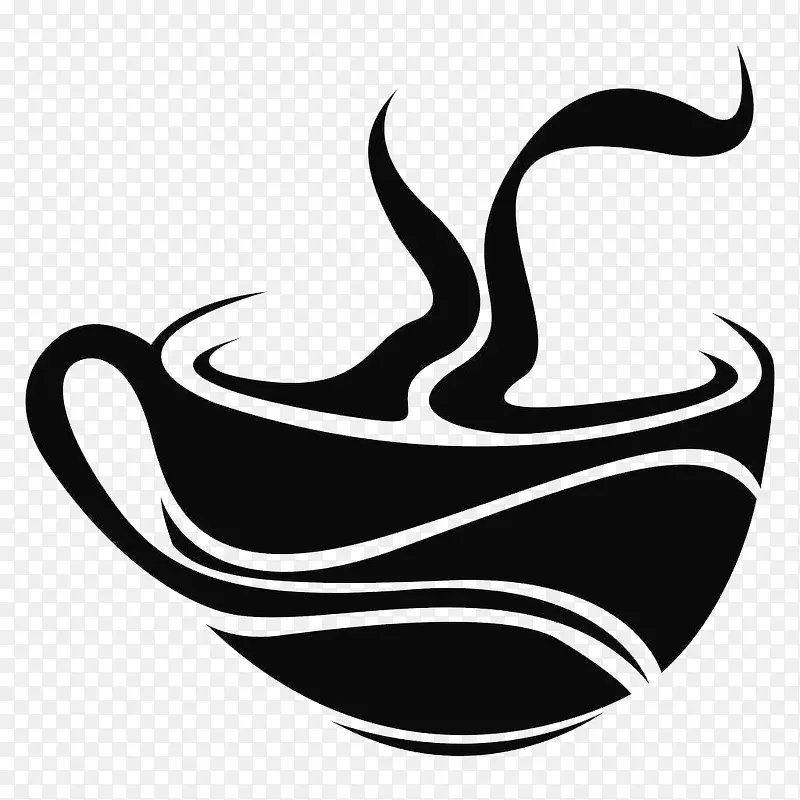 黑色线条咖啡图标设计矢量图