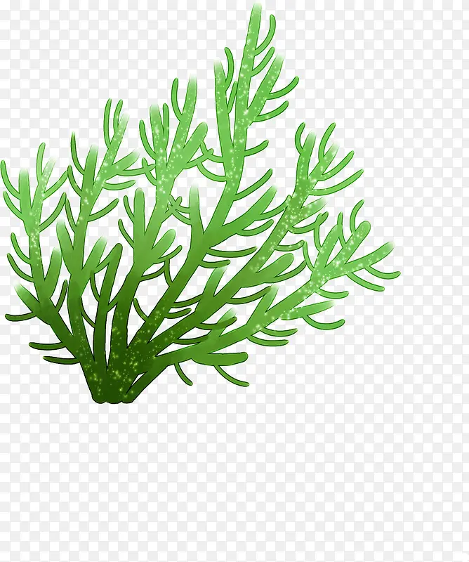 绿色植物卡通海藻效果海底