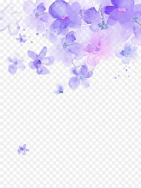 紫色梦幻花朵装饰图案