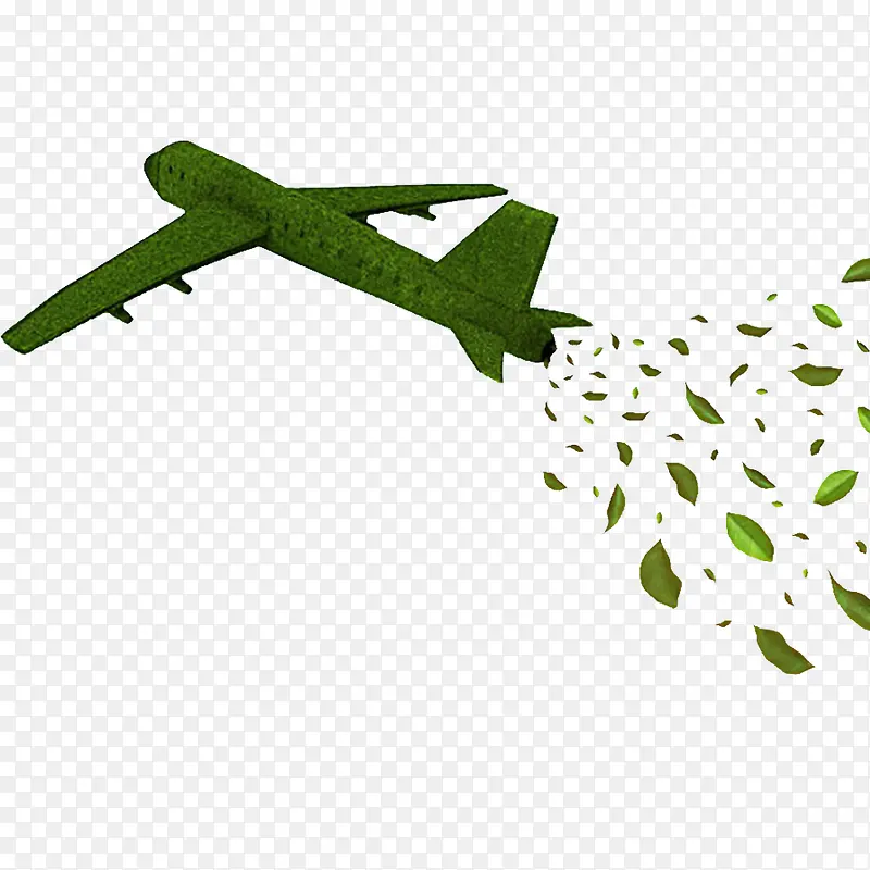 卡通绿色安全的飞行PNG