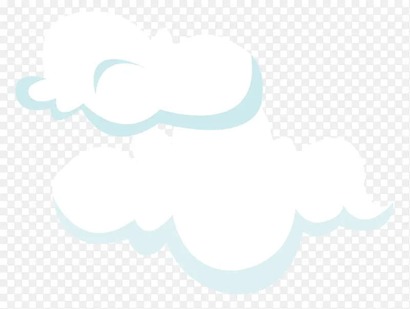 卡通白色云朵组合