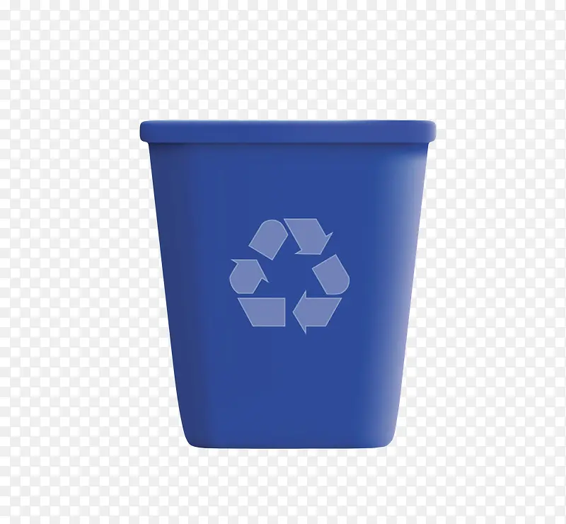 蓝色简约保护环境可回收标志的垃