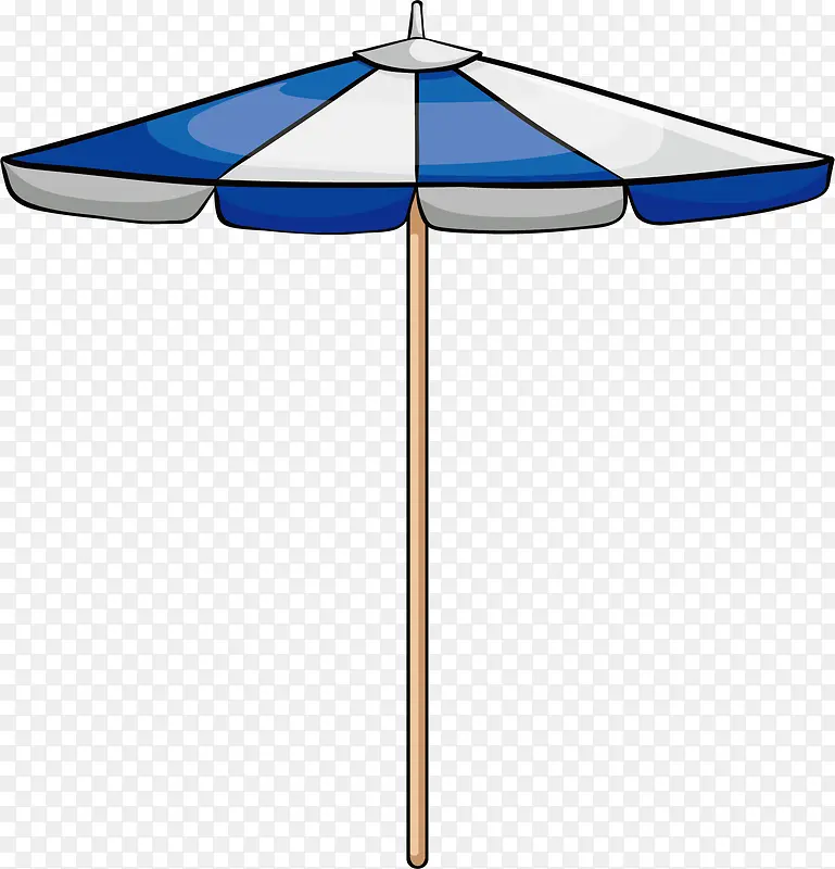 蓝白条遮阳伞