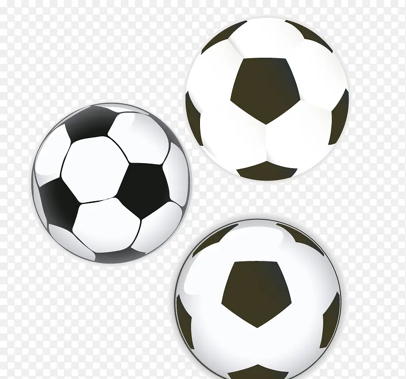 三个足球矢量图