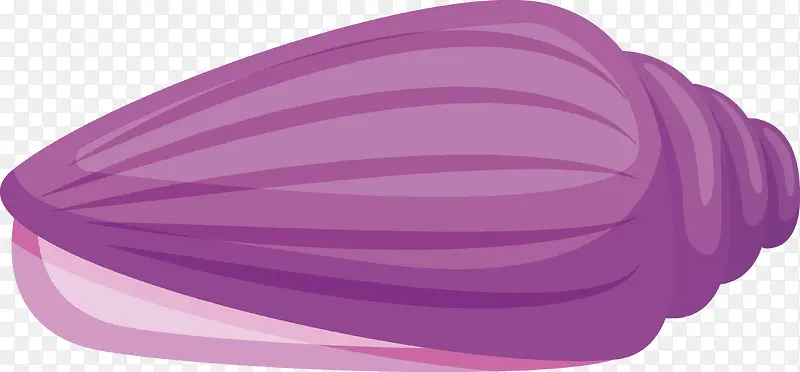 清新夏日沙滩紫色海螺矢量素材