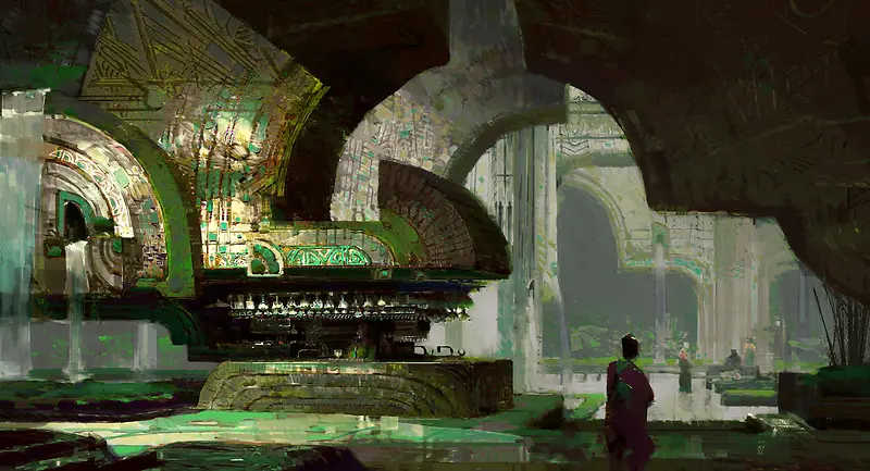 遗迹古墓游戏场景原画