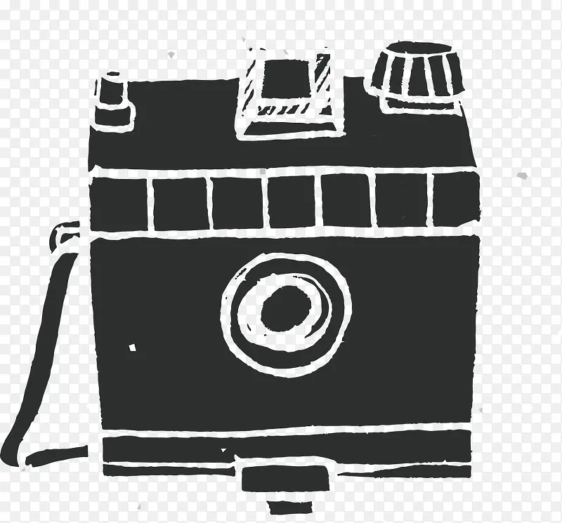 黑白复古方形相机