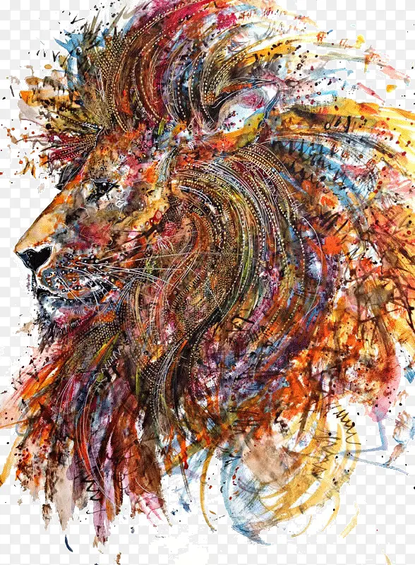 创意彩绘狮子