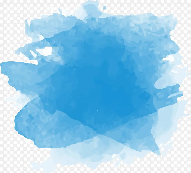 蓝色矢量水墨喷绘图
