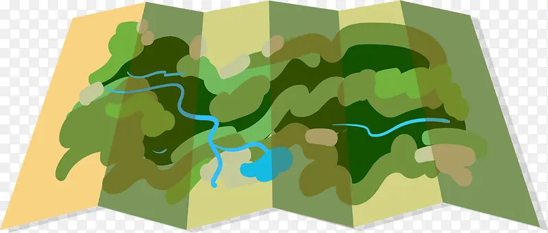 绿色矢量地图路线图