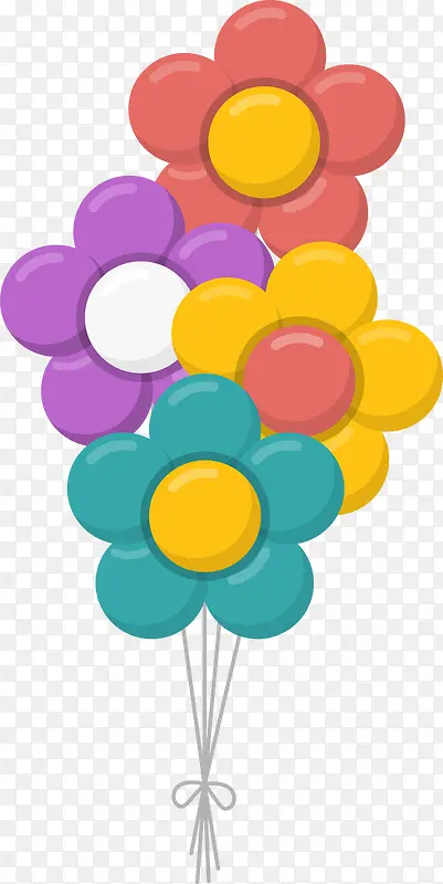 彩色卡通花朵气球