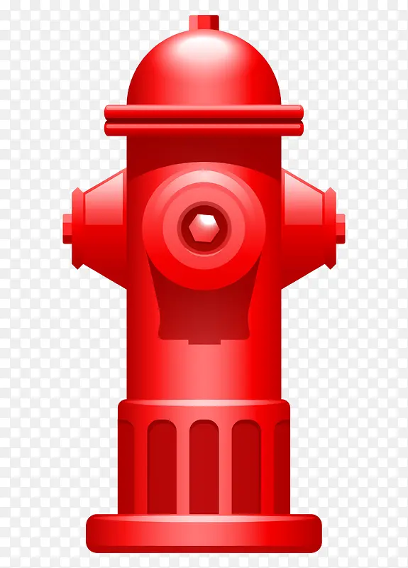 手绘卡通红色消防栓