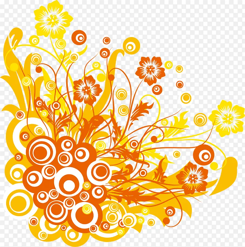 花纹 花卉金黄色  装饰背景图