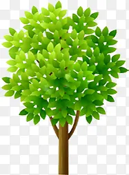 葱郁的绿色卡通树