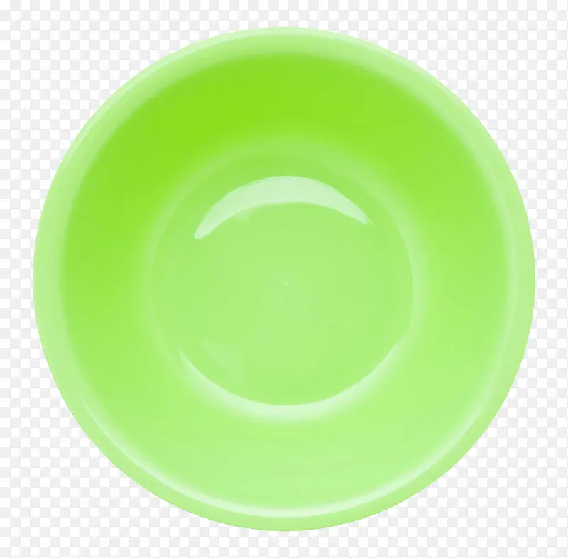 绿色圆形洗脸盆俯视图塑胶制品实
