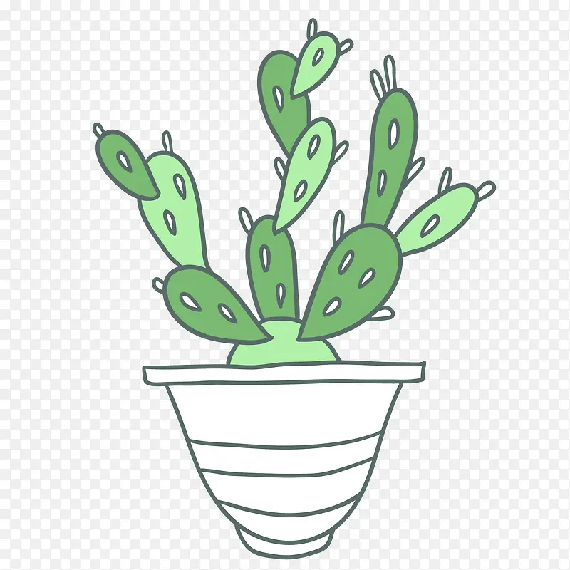 手绘仙人掌矢量图植物