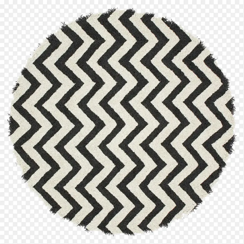 斑马黑白色花纹圆形地毯